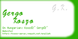 gergo koszo business card